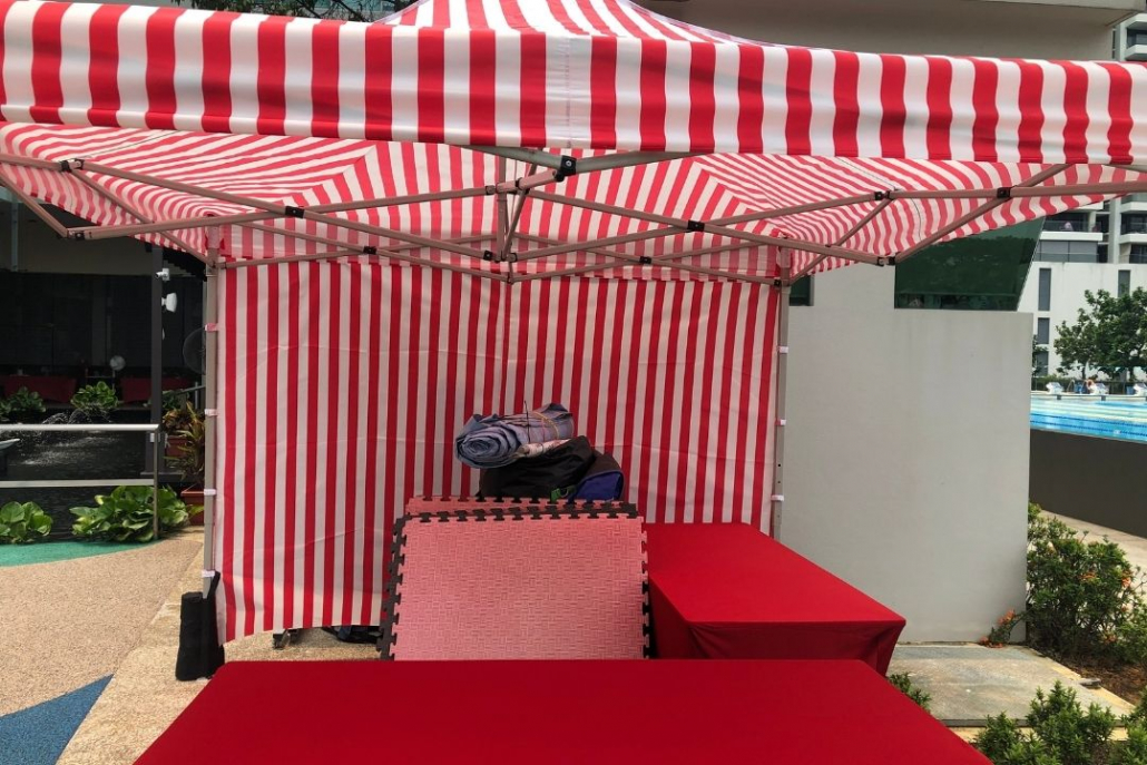 Red and White Stripes Gazebo Tent