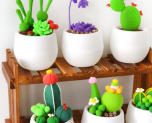 Potted Plant Clay Art